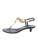 Chanel Interlocking CC Logo Patent Leather T-Strap Sandals