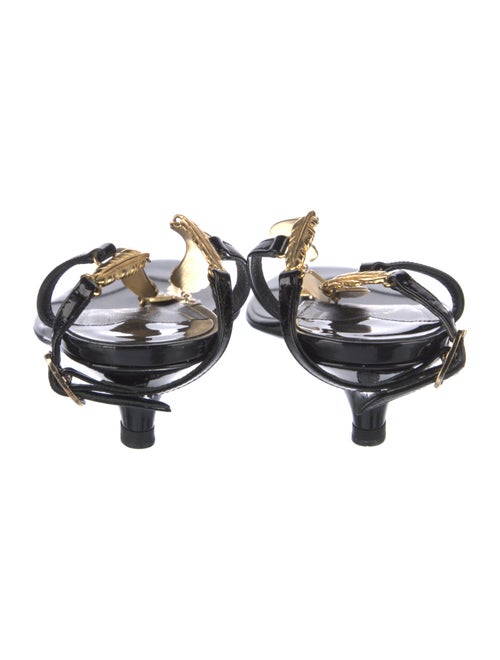 Chanel Interlocking CC Logo Patent Leather T-Strap Sandals