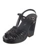 Chanel Interlocking CC Logo Patent Leather T-Strap Sandals