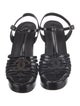 Chanel Interlocking CC Logo Patent Leather T-Strap Sandals
