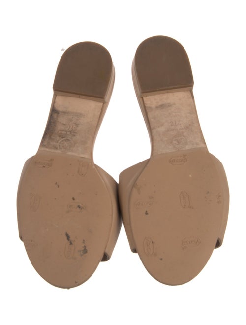 Chanel Interlocking CC Logo Leather Slides