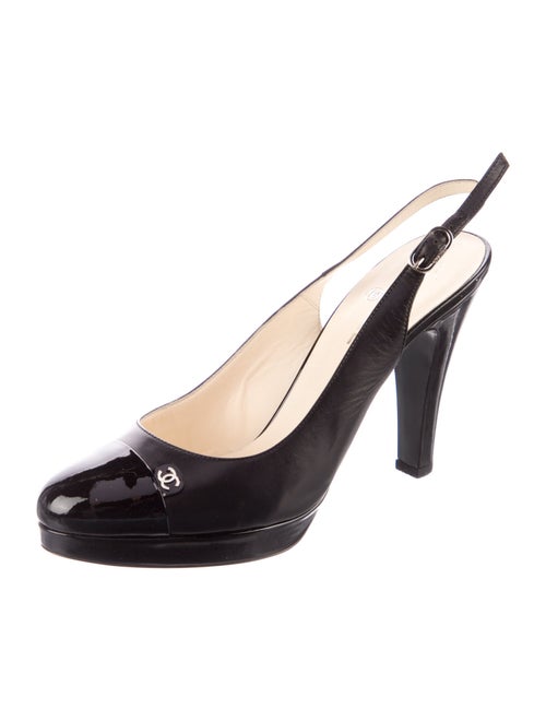 Chanel 2011 Interlocking CC Logo Slingback Pumps