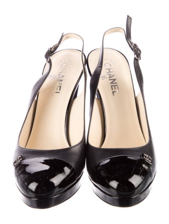 Chanel 2011 Interlocking CC Logo Slingback Pumps