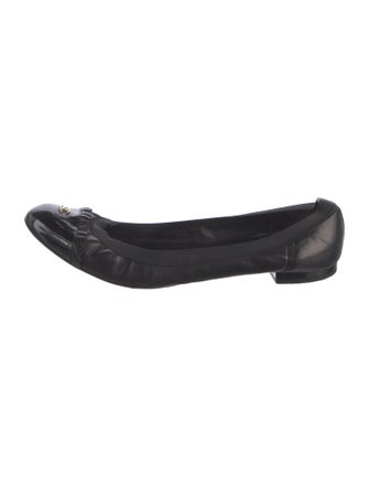 Chanel Interlocking CC Logo Leather Flats