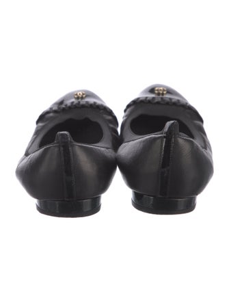 Chanel Interlocking CC Logo Leather Flats