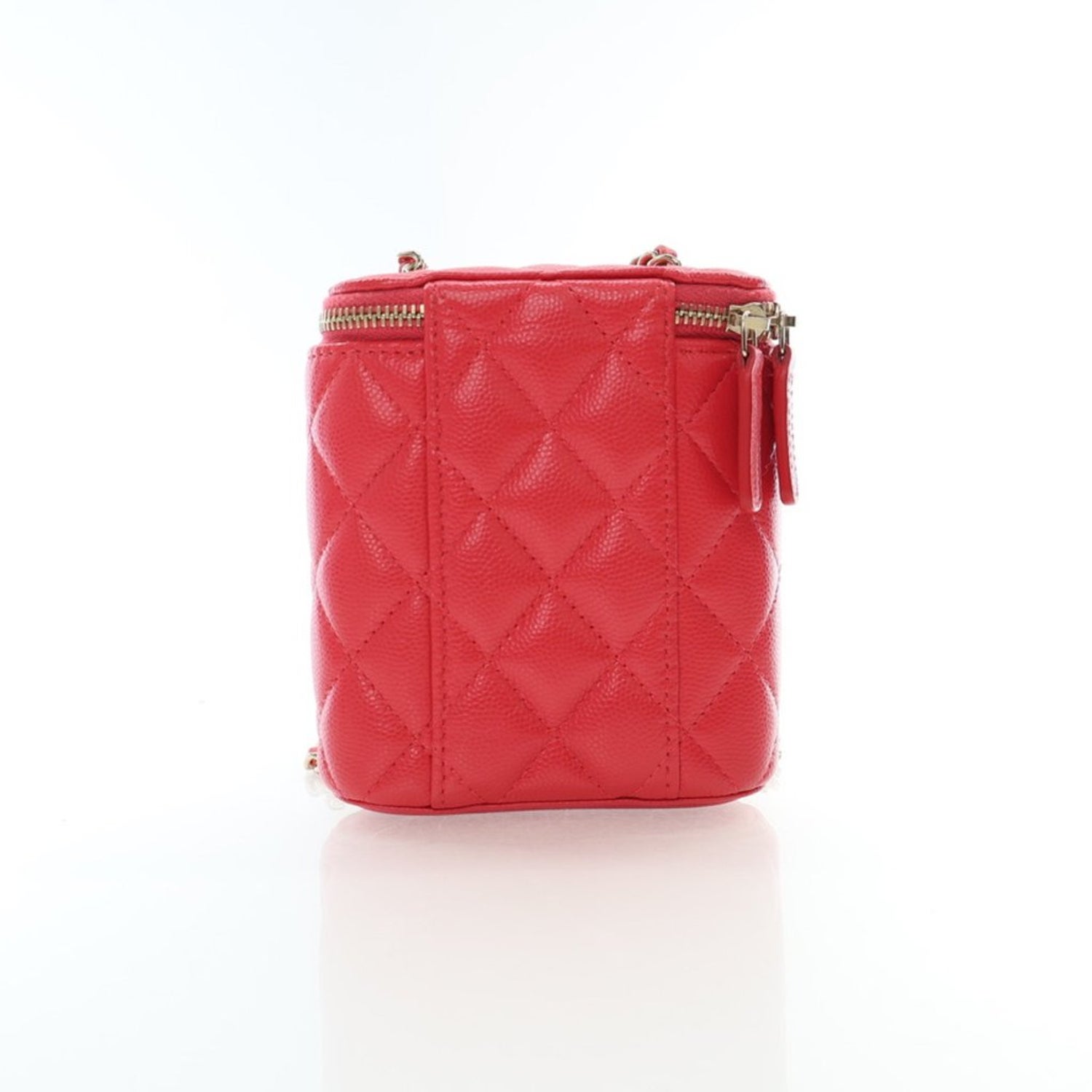 Chanel Interlocking CC Pink Caviar Vanity Case With Chain