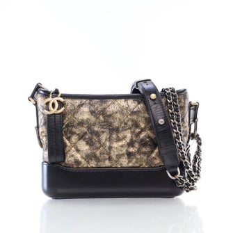 Chanel Interlocking CC Gabrielle Hobo Black Goatskin