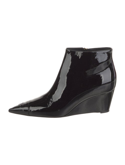 Chanel Interlocking CC Logo Patent Leather Boots
