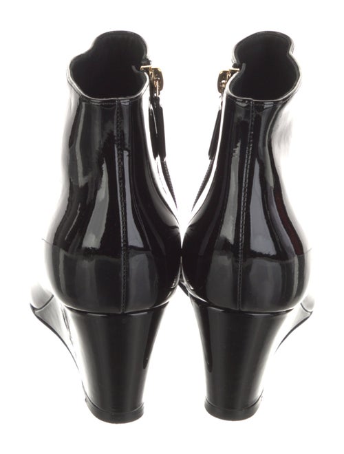 Chanel Interlocking CC Logo Patent Leather Boots