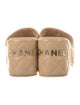 Chanel Interlocking CC Logo Leather Slides