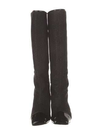 Chanel Interlocking CC Logo Glitter Boots