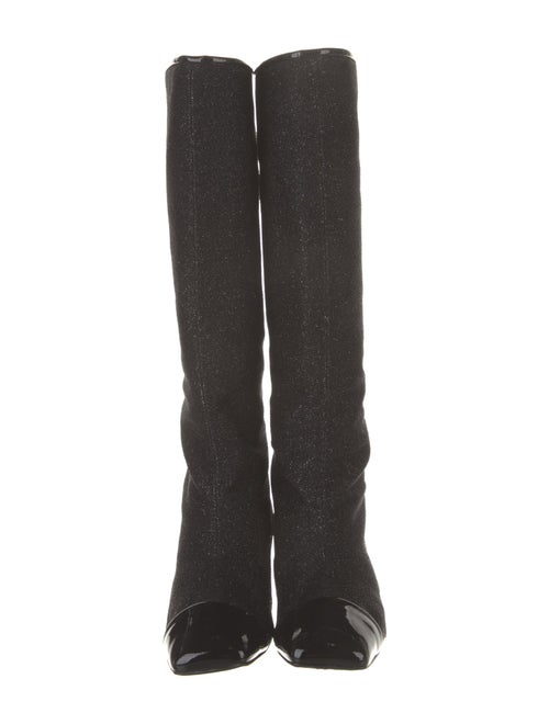 Chanel Interlocking CC Logo Glitter Boots