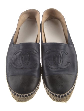 Chanel Interlocking CC Logo Lambskin Espadrilles