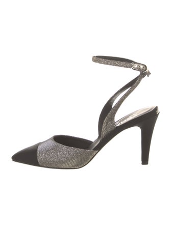 Chanel Colorblock Pattern Slingback Pumps