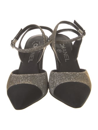 Chanel Colorblock Pattern Slingback Pumps