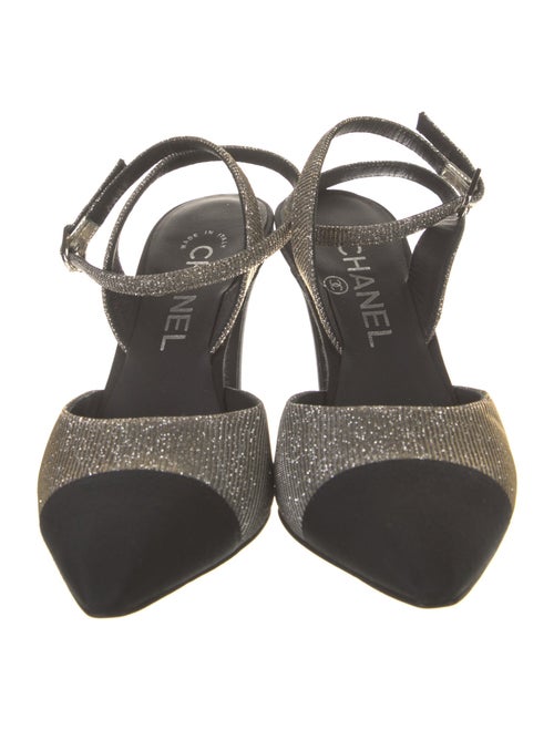 Chanel Colorblock Pattern Slingback Pumps