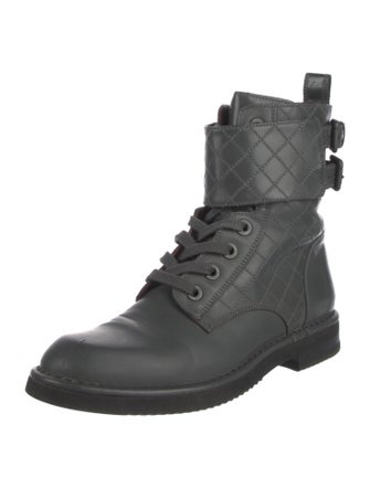 Chanel 2014 Interlocking CC Logo Combat Boots
