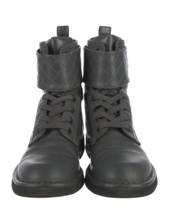 Chanel 2014 Interlocking CC Logo Combat Boots