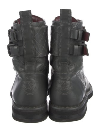 Chanel 2014 Interlocking CC Logo Combat Boots