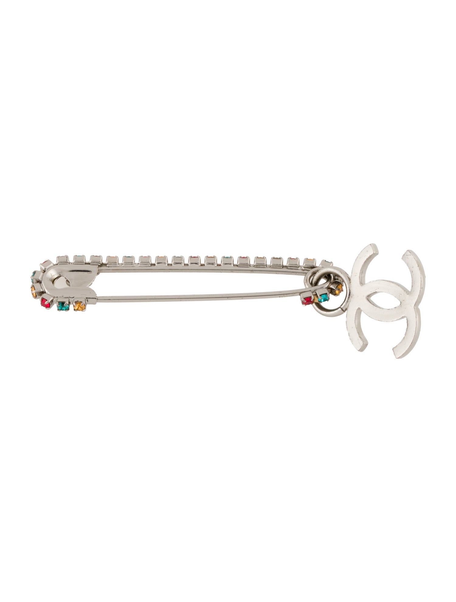 Chanel Strass CC Safety Pin Brooch