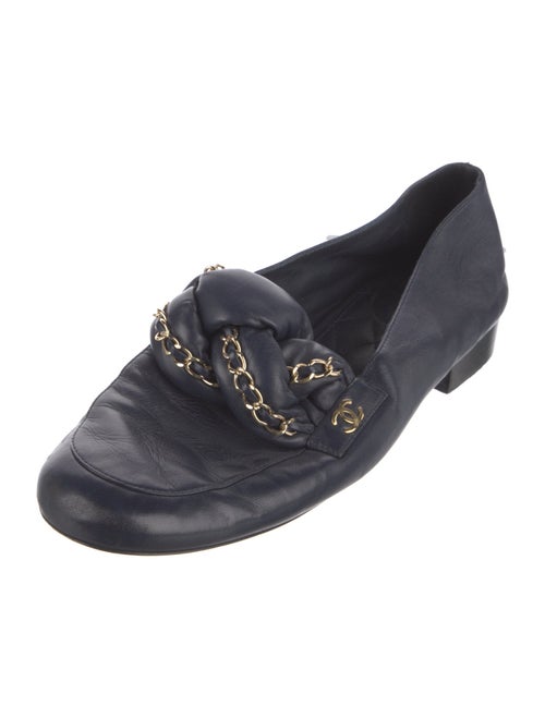 Chanel Interlocking CC Logo Leather Loafers