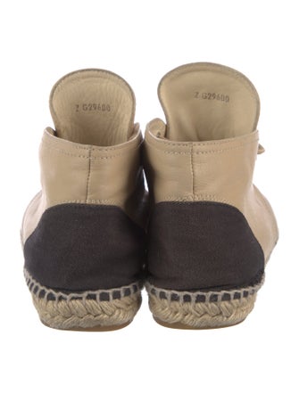 Chanel Interlocking CC Logo Leather Espadrilles