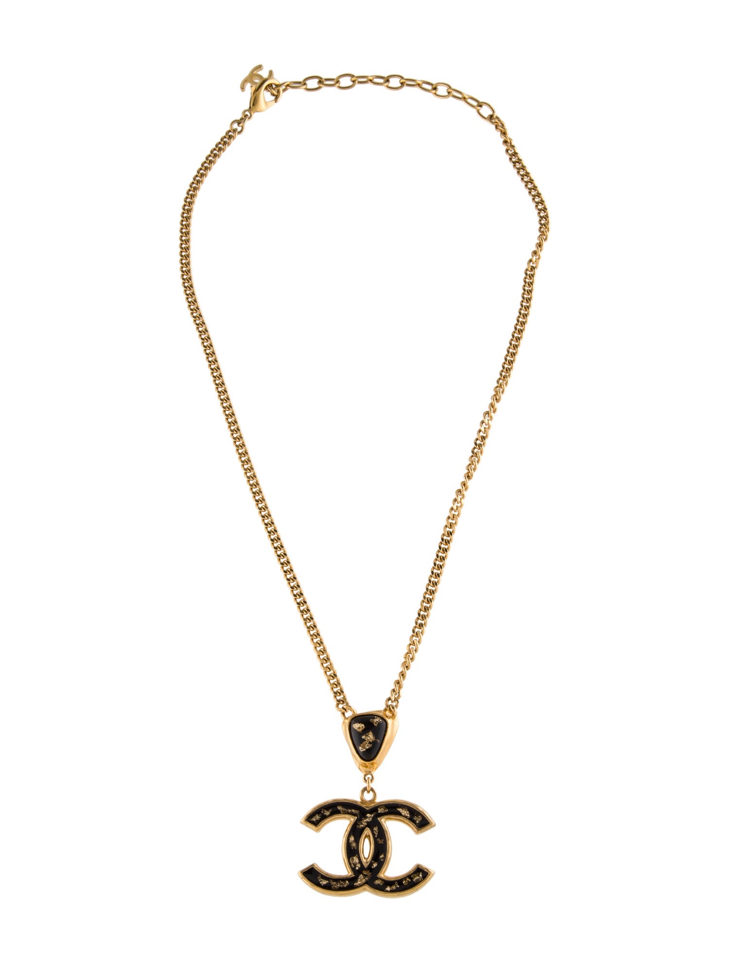 Chanel 2023 Resin & Foil CC Pendant Necklace