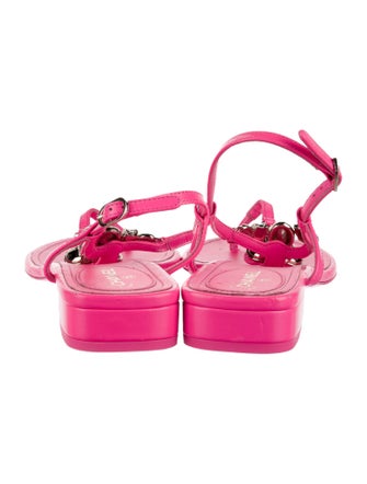 Chanel 2023 Interlocking CC Logo T-Strap Sandals