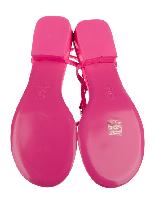 Chanel 2023 Interlocking CC Logo T-Strap Sandals