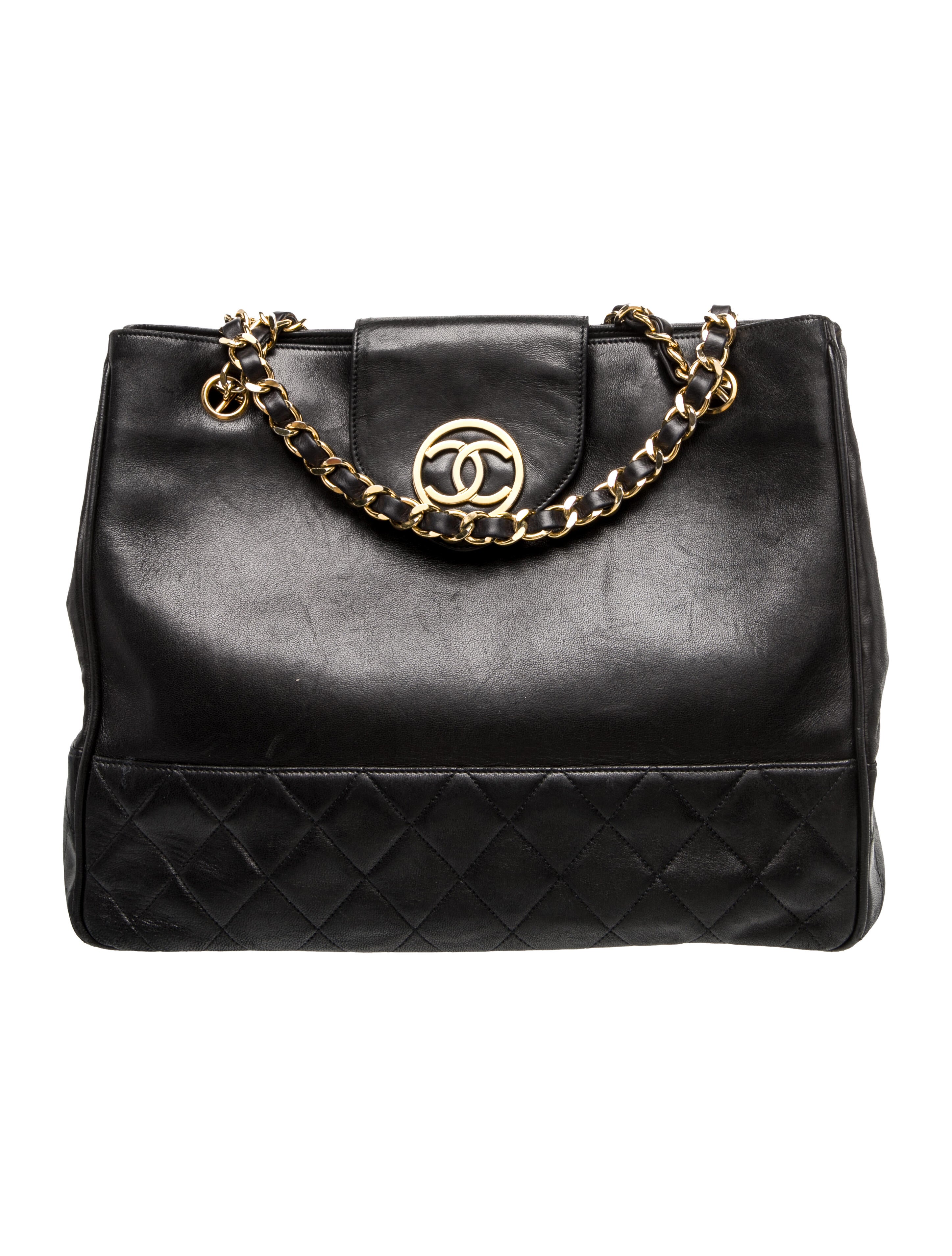 Chanel Lambskin Quilted Shopping Tote