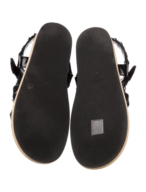 Chanel Interlocking CC Logo Patent Leather Slingback Sandals