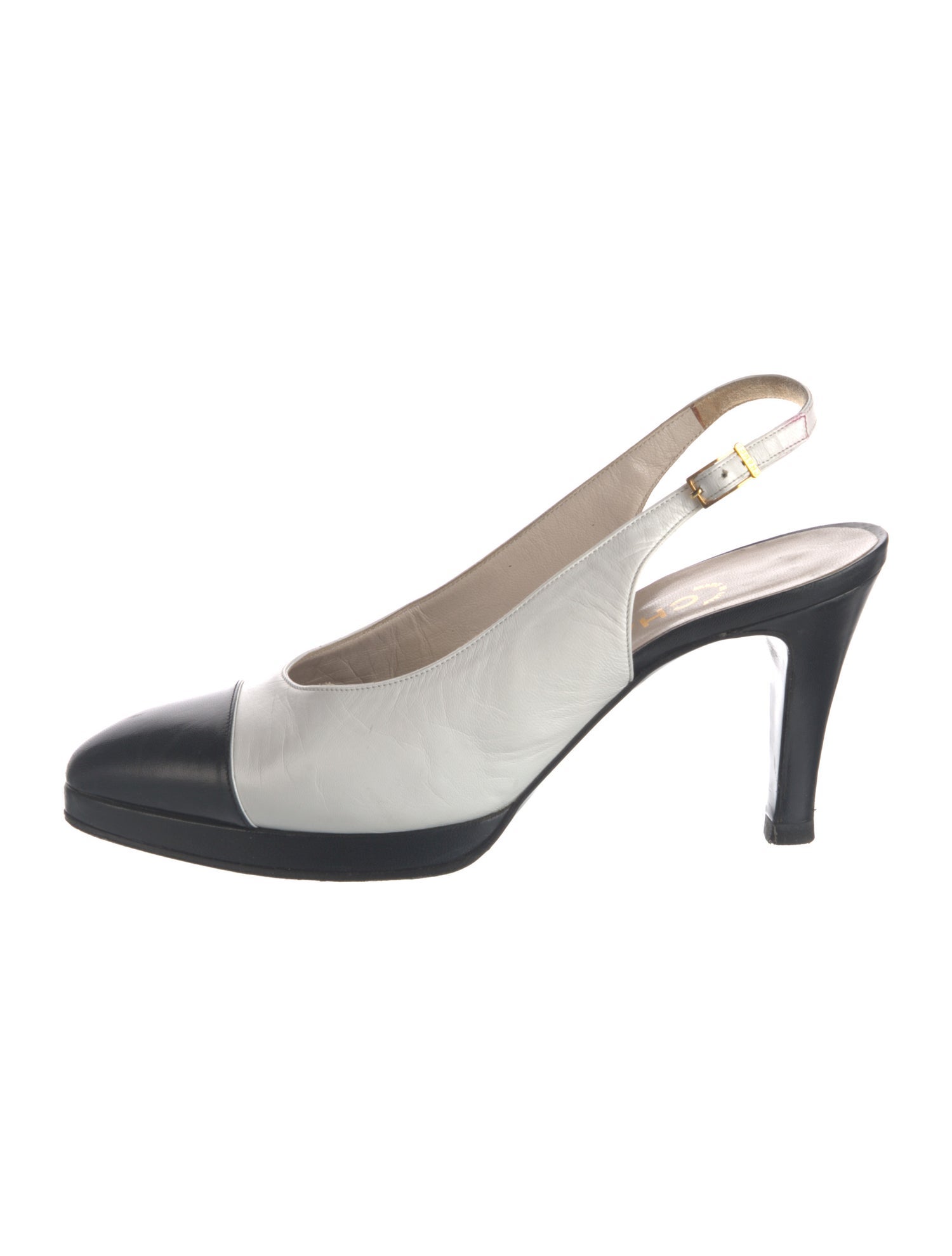 Chanel Vintage Interlocking CC Logo Slingback Pumps