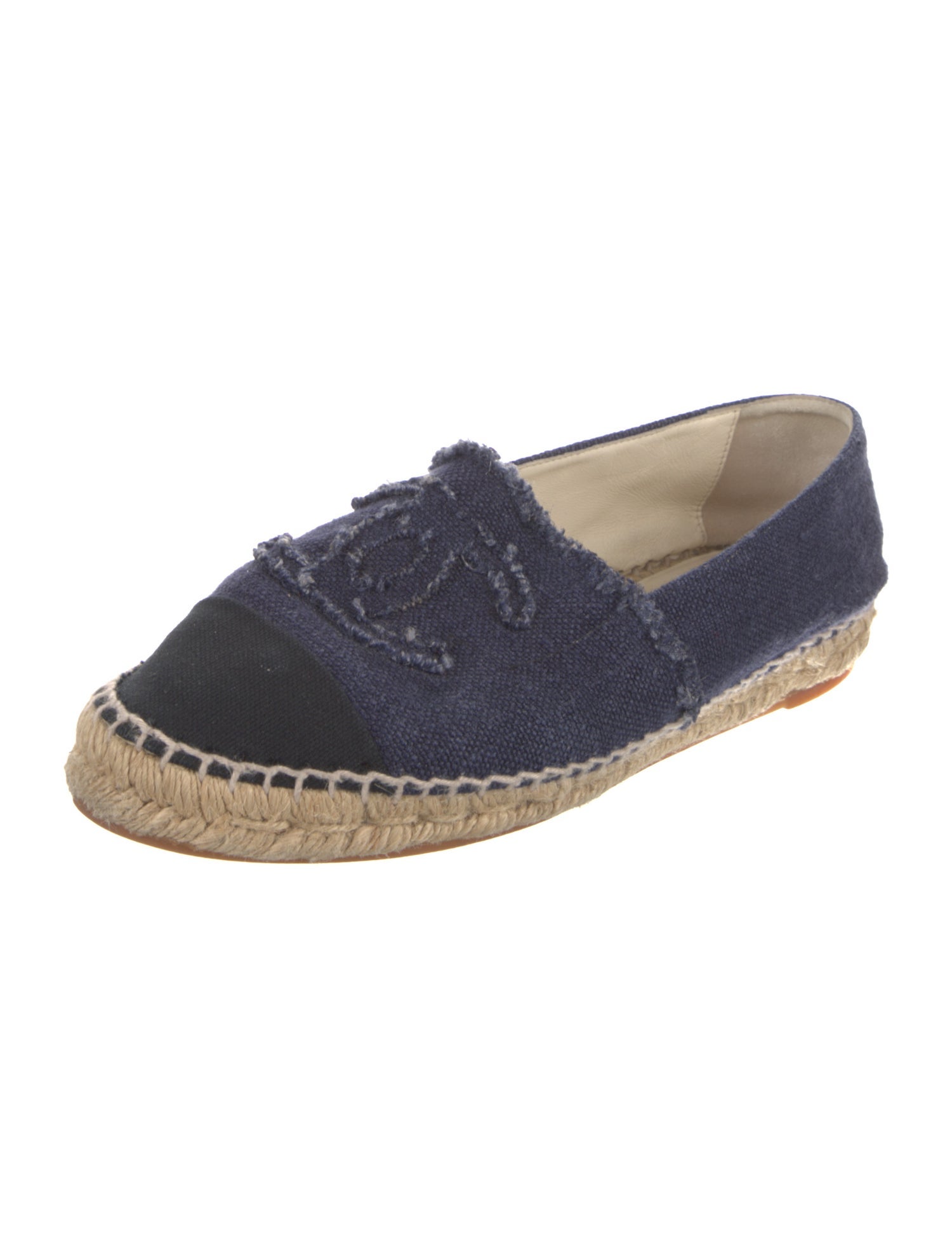 Chanel Interlocking CC Logo Denim Espadrilles