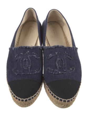 Chanel Interlocking CC Logo Denim Espadrilles