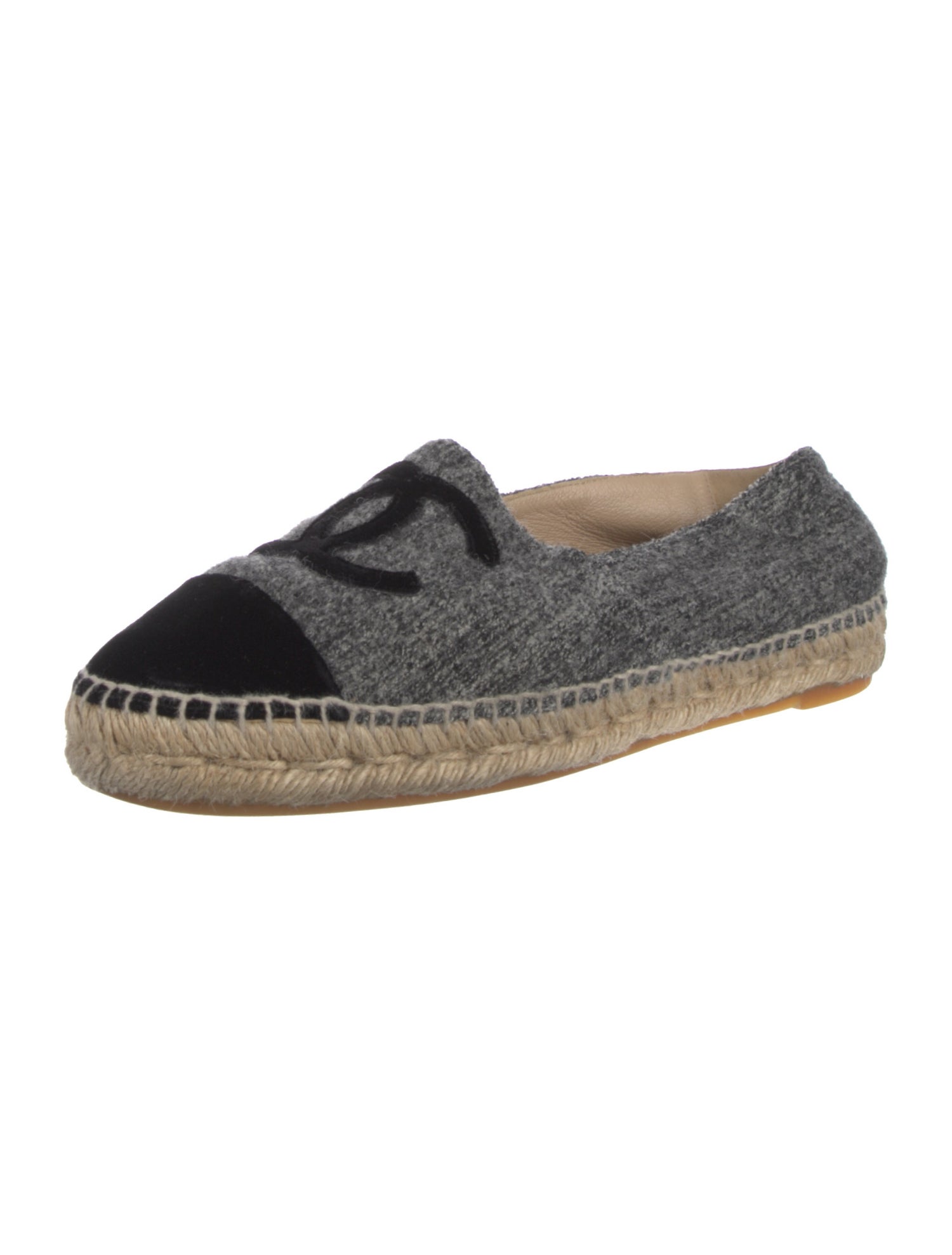 Chanel Interlocking CC Logo Wool Espadrilles
