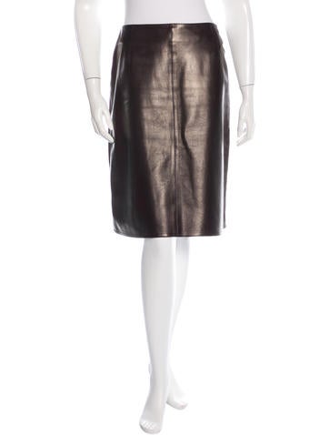 Chanel Leather A-Line Skirt