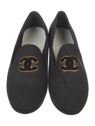 Chanel Interlocking CC Logo Canvas Loafers