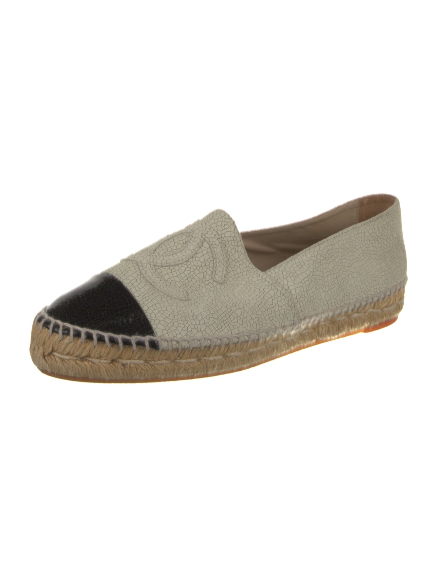 Chanel Interlocking CC Logo Leather Espadrilles