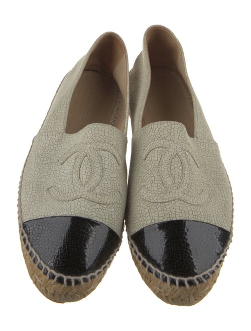 Chanel Interlocking CC Logo Leather Espadrilles