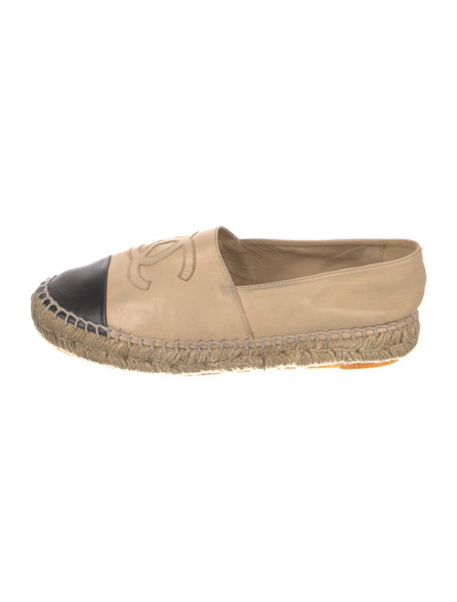 Chanel Interlocking CC Logo Leather Espadrilles