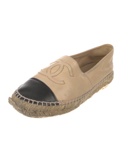 Chanel Interlocking CC Logo Leather Espadrilles