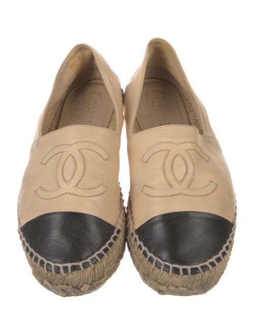 Chanel Interlocking CC Logo Leather Espadrilles