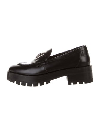 Chanel Interlocking CC Logo Leather Loafers