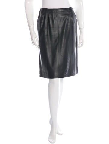 Chanel Leather A-Line Skirt