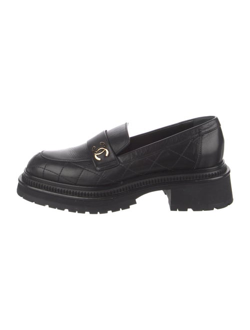 Chanel Interlocking CC Logo Leather Loafers