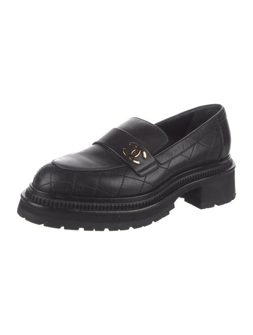 Chanel Interlocking CC Logo Leather Loafers