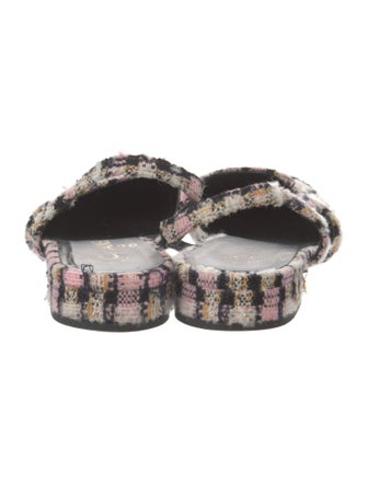 Chanel Tweed Pattern Tweed Slingback Flats