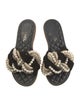 Chanel Interlocking CC Logo Leather Slides