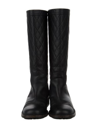 Chanel 2014 Interlocking Leather CC Logo Boots