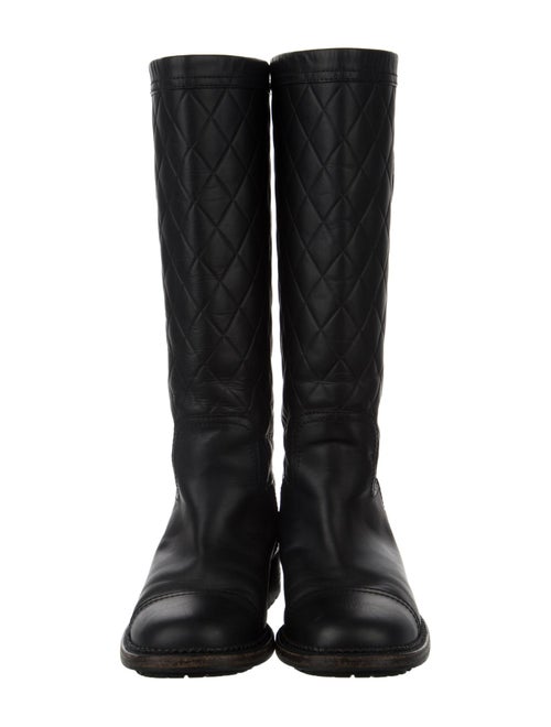 Chanel 2014 Interlocking Leather CC Logo Boots